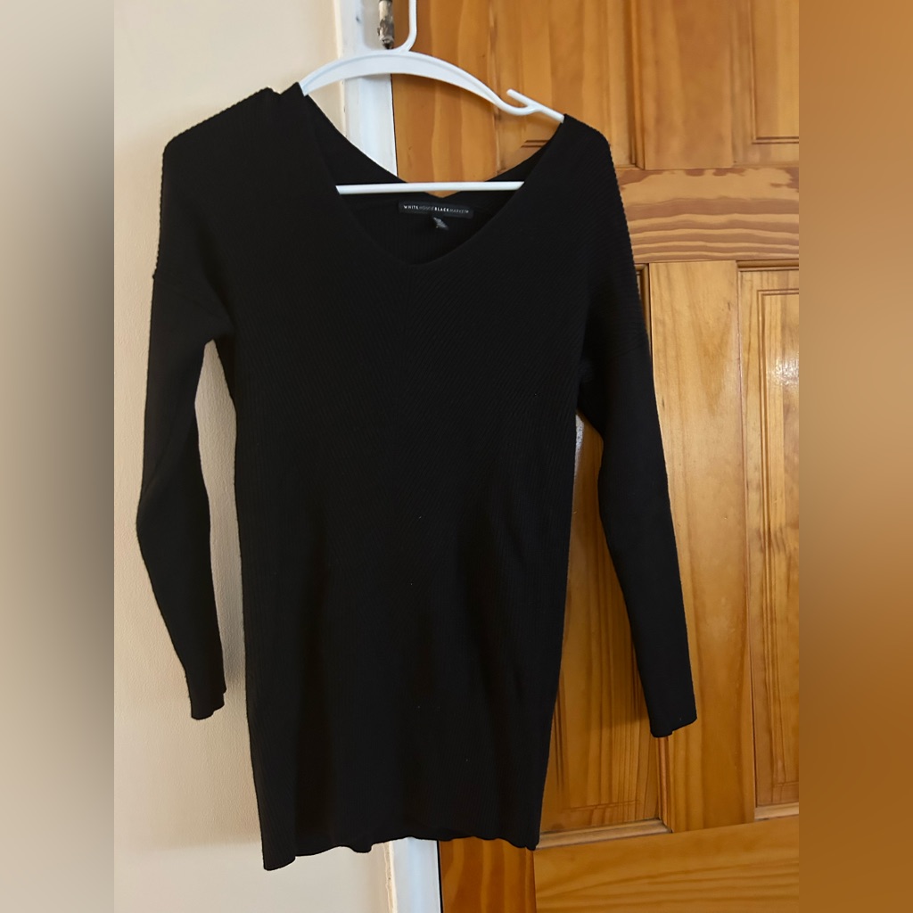 Black V-Neck Sweater Whbm Xsp